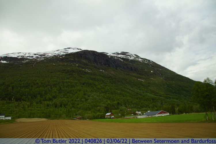 Photo ID: 040826, Hills and farmland, Between Setermoen and Bardurfoss, Norway