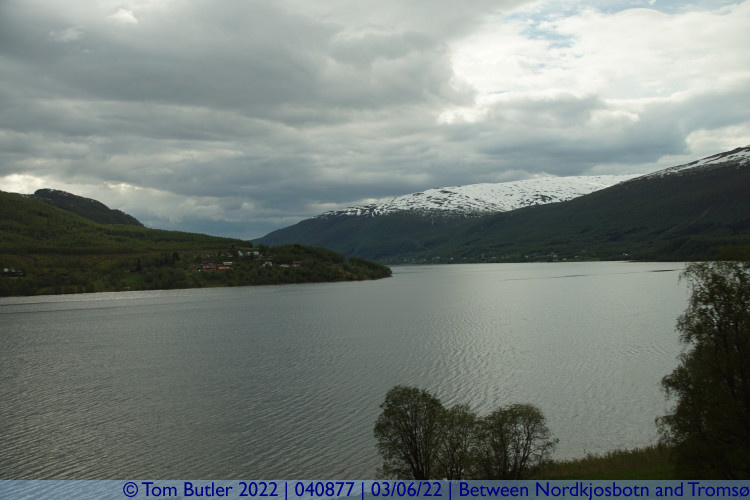 Photo ID: 040877, Looking down the Ramfjorden, Between Nordkjosbotn and Troms, Norway