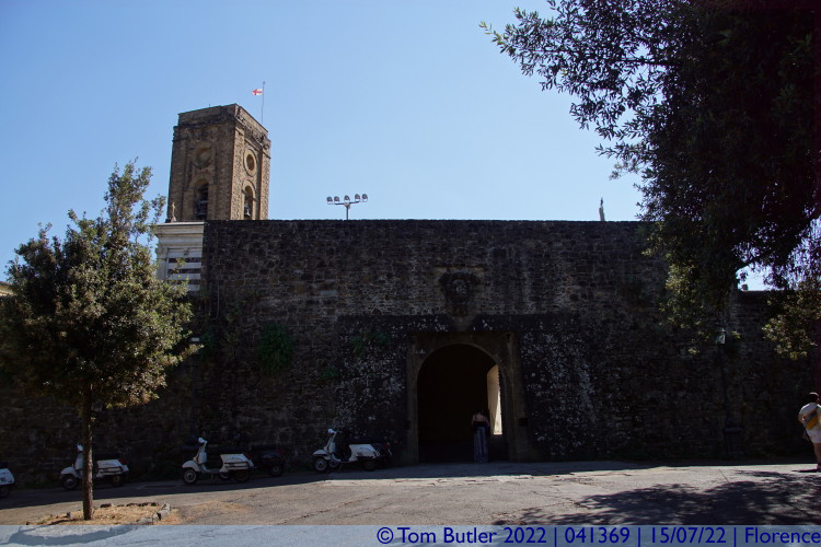 Photo ID: 041369, Fortress like entry to the abbey, Florence, Italy