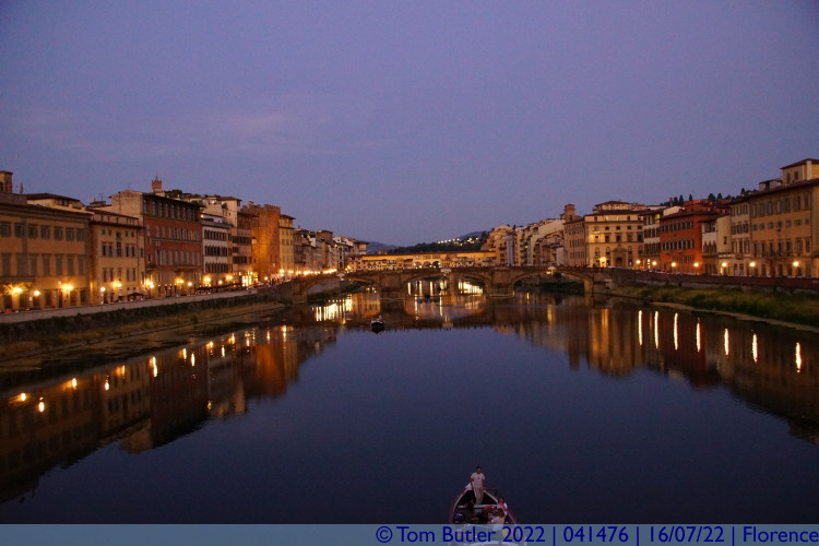 Photo ID: 041476, Arno at dusk, Florence, Italy