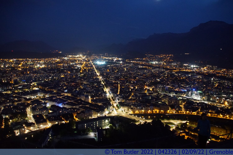 Photo ID: 042326, View over the city at night, Grenoble, France