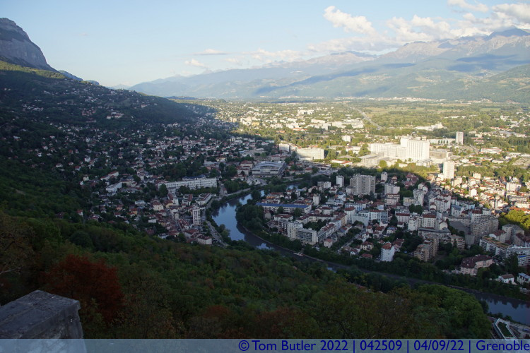Photo ID: 042509, Mountains casting a shadow on Eastern Grenoble, Grenoble, France