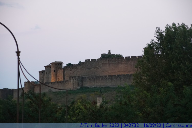 Photo ID: 042732, Floodlights starting to come on, Carcassonne, France