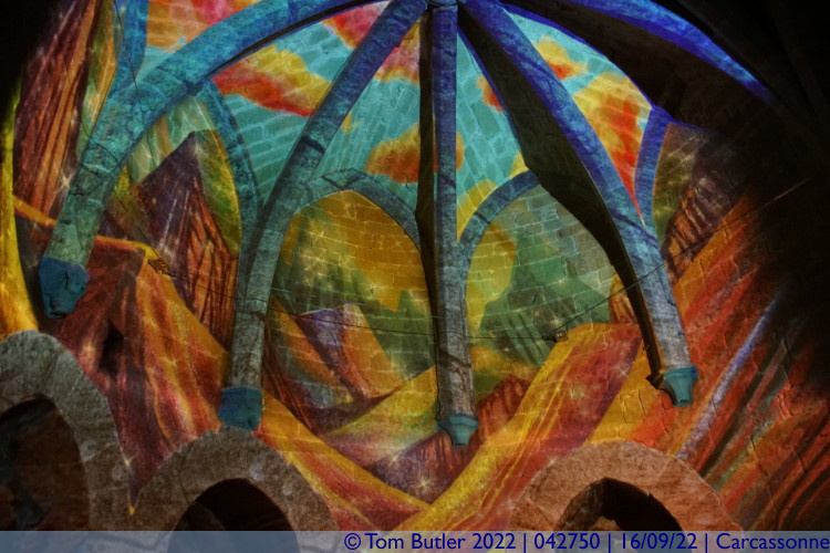 Photo ID: 042750, The illuminations inside Porte Narbonnaise, Carcassonne, France