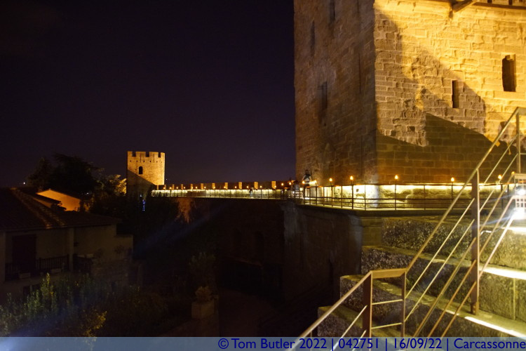 Photo ID: 042751, On the Ramparts at night, Carcassonne, France