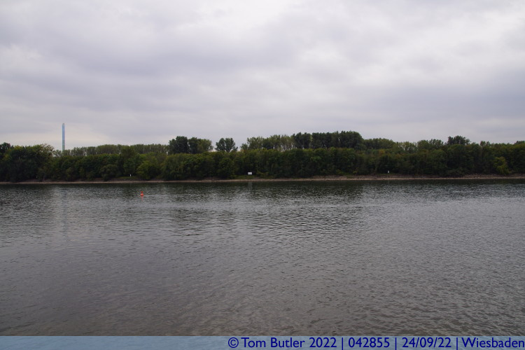 Photo ID: 042855, Looking across the Rhine at the 503Km marker, Wiesbaden, Germany