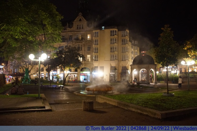 Photo ID: 042868, Kochbrunnen at night, Wiesbaden, Germany
