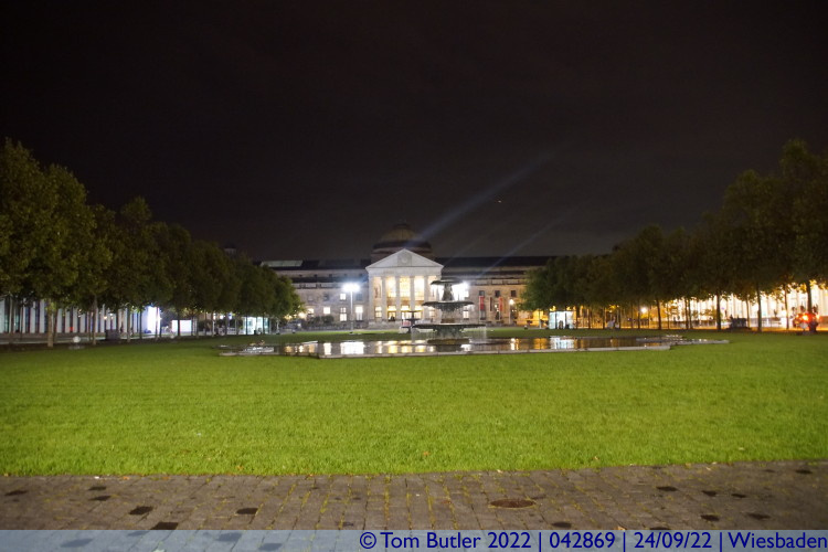 Photo ID: 042869, Bowling Green at night, Wiesbaden, Germany