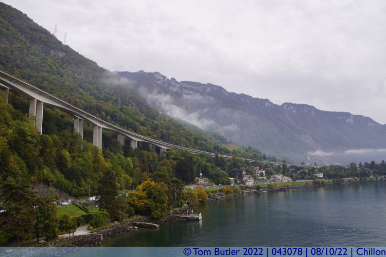 Photo ID: 043078, Mountains and Motorway, Chillon, Switzerland