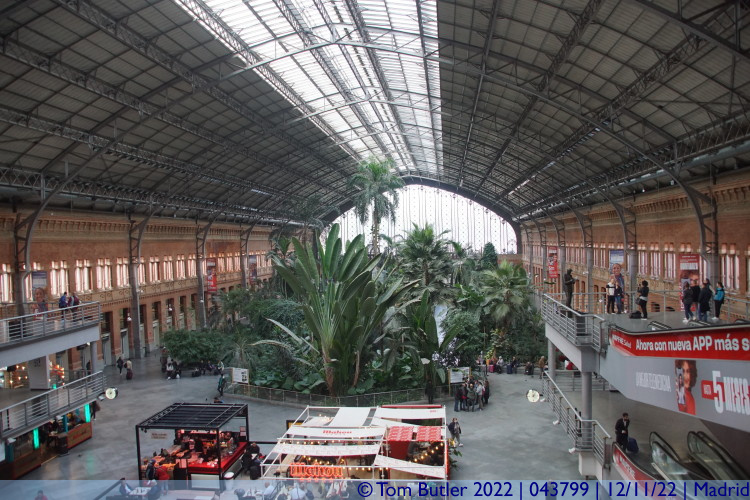 Photo ID: 043799, Inside the old train shed at Atocha, Madrid, Spain