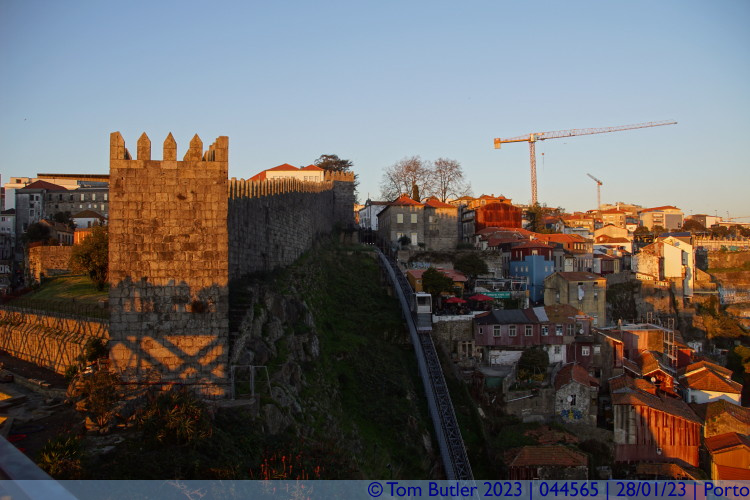 Photo ID: 044565, City walls and Funicular, Porto, Portugal