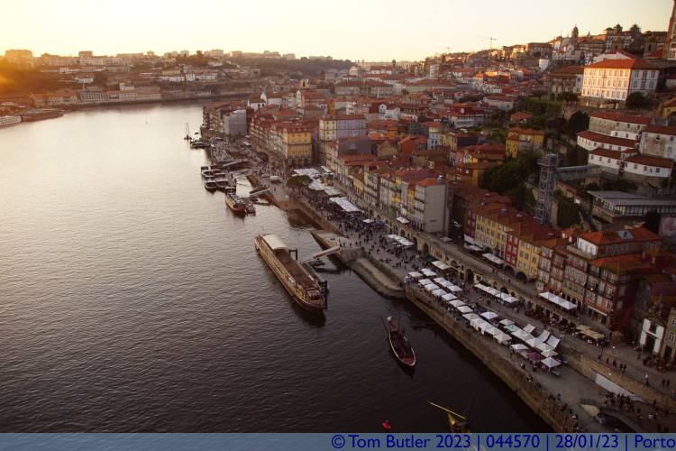 Photo ID: 044570, Looking down on Cais da Ribeira, Porto, Portugal