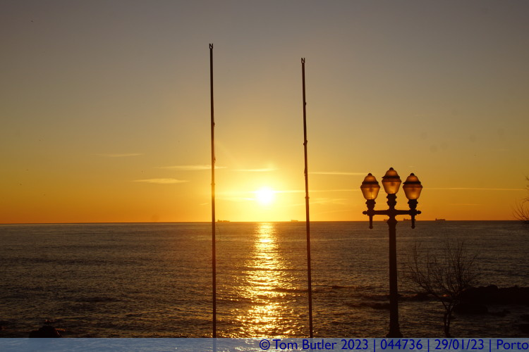 Photo ID: 044736, Sunsetting between flagpoles, Porto, Portugal