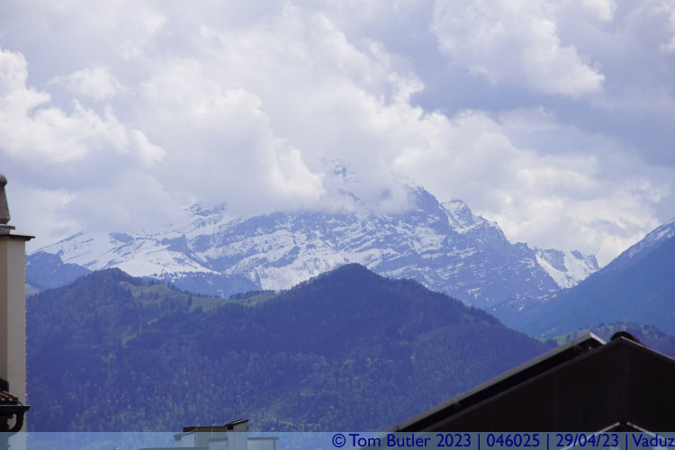 Photo ID: 046025, Snow capped Alpine peaks, Vaduz, Liechtenstein