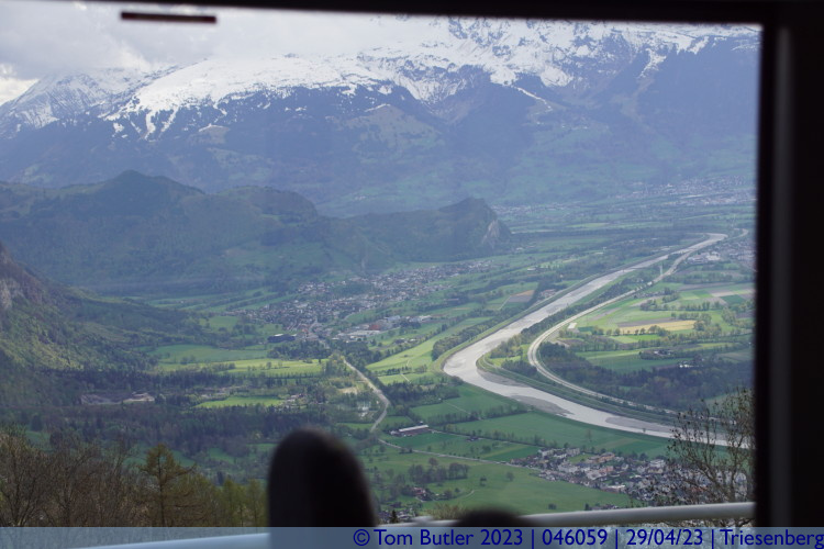 Photo ID: 046059, Rhine River in the valley 2,700ft below, Triesenberg, Liechtenstein