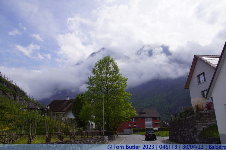 Photo ID: 046113, Cloud shrouded peaks, Balzers, Liechtenstein