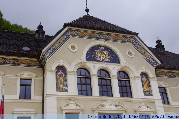 Photo ID: 046317, Front of the old parliament building, Vaduz, Liechtenstein