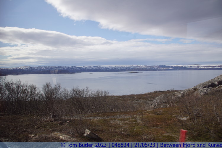 Photo ID: 046834, View across the Laksefjorden, Between Ifjord and Kunes, Norway