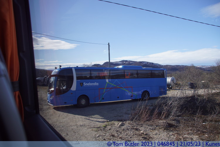 Photo ID: 046845, Crossing the Eastbound bus halfway through the journey, Kunes, Norway