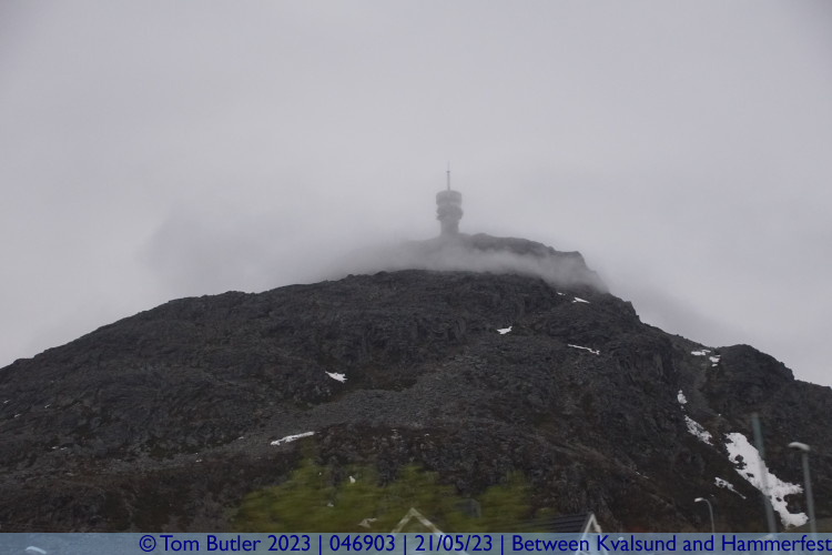 Photo ID: 046903, TV tower disappearing into the mist, Between Kvalsund and Hammerfest, Norway