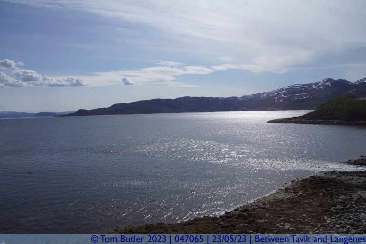 Photo ID: 047065, Looking across the fjord, Between Tavik and Langenes, Norway