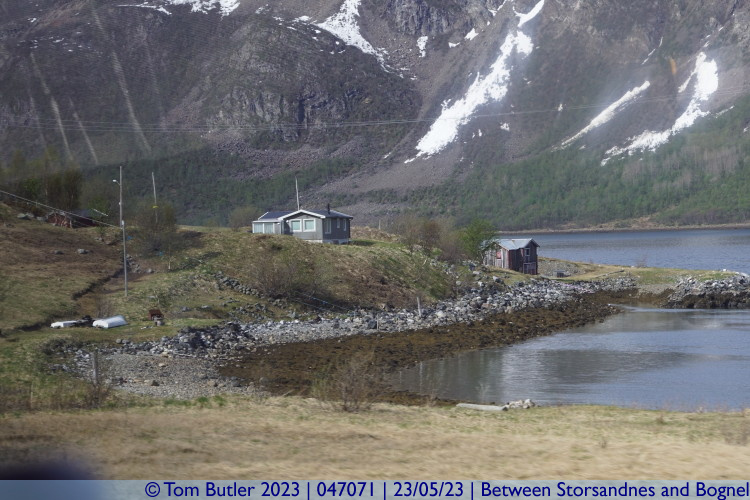 Photo ID: 047071, Huts by the Langfjorden, Between Storsandnes and Bognel, Norway