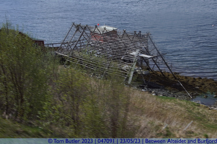 Photo ID: 047091, Stockfish drying racks, Between Alteidet and Burfjord, Norway
