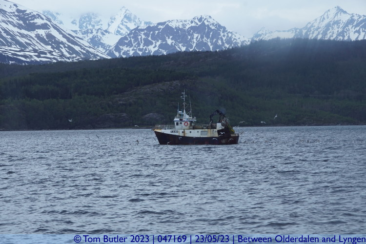 Photo ID: 047169, Trawler in the fjord, Between Olderdalen and Lyngen, Norway