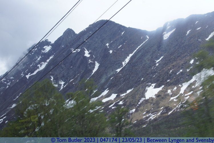 Photo ID: 047174, Cliffs by the road, Between Lyngen and Svensby, Norway