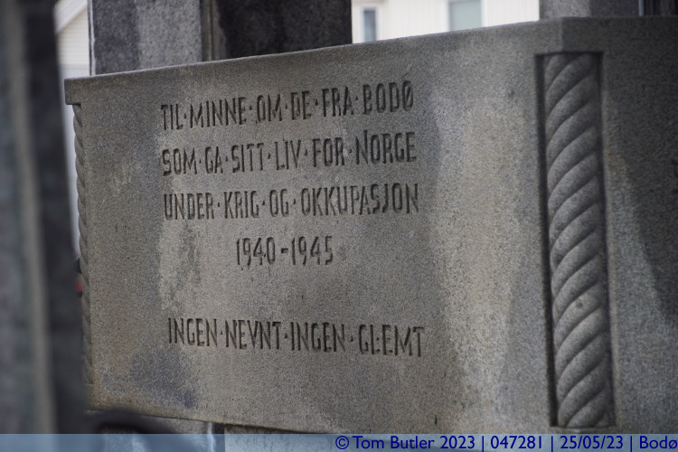Photo ID: 047281, Memorial to Bods war residents, Bod, Norway