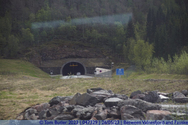 Photo ID: 047329, Road tunnel from the train, Between Valnesfjord and Fauske, Norway