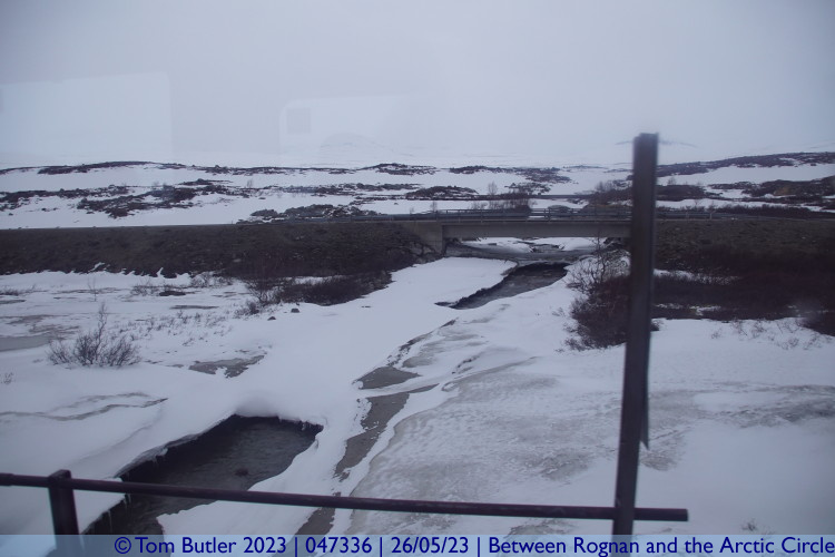 Photo ID: 047336, Partially frozen river, Between Rognan and the Arctic Circle, Norway