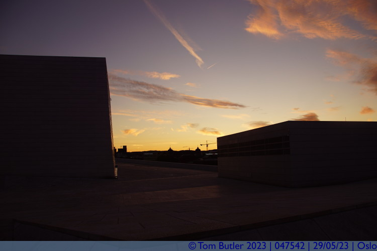 Photo ID: 047542, Sunset on the roof of the opera house, Oslo, Norway