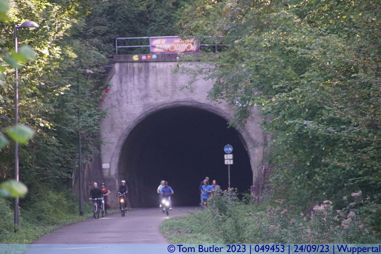 Photo ID: 049453, Cyclists exiting the tunnel, Wuppertal, Germany