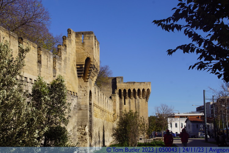 Photo ID: 050043, Looking along the walls, Avignon, France