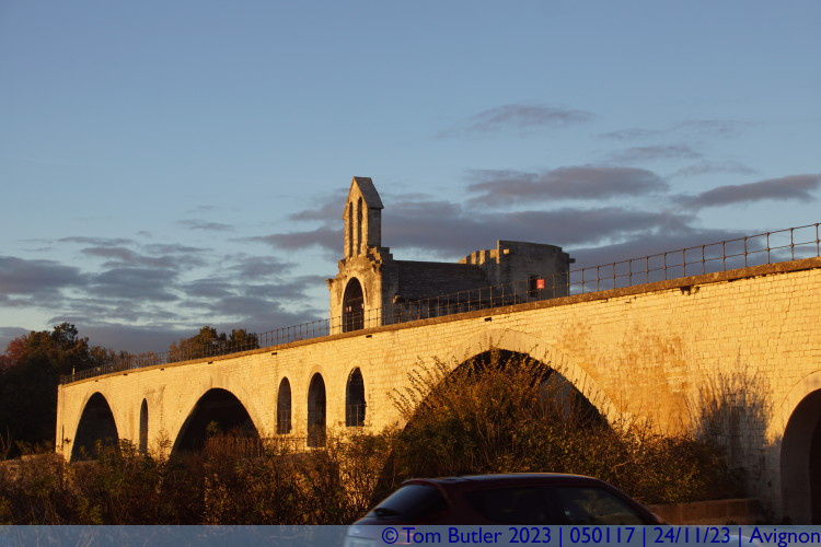 Photo ID: 050117, Pont Saint-Benezet at Sunset, Avignon, France