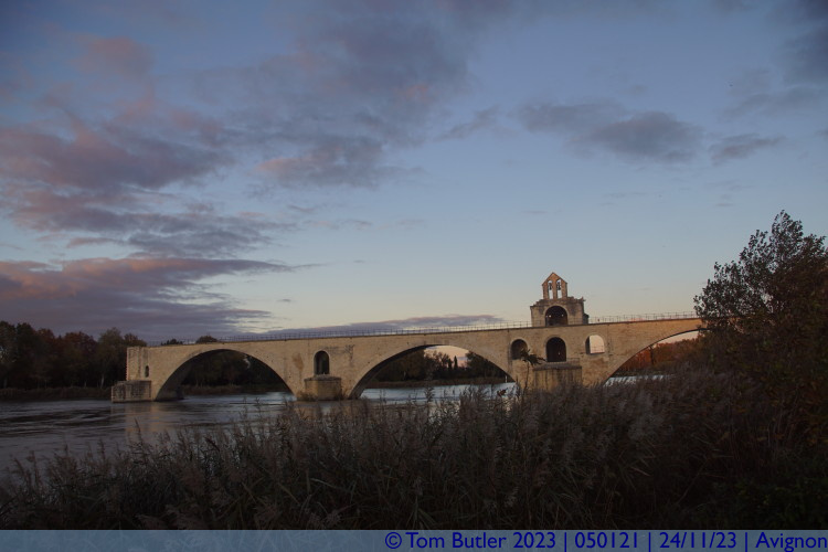 Photo ID: 050121, Pont d'Avignon at dusk, Avignon, France