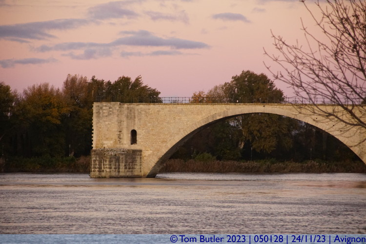 Photo ID: 050128, Pont d'Avignon at dusk, Avignon, France