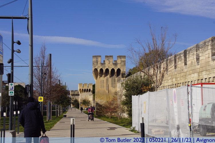 Photo ID: 050221, Looking along the walls, Avignon, France