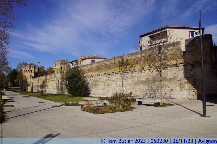 Photo ID: 050230, Looking along the walls, Avignon, France