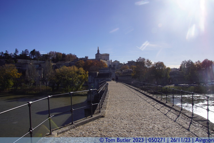 Photo ID: 050271, Looking back along the bridge, Avignon, France