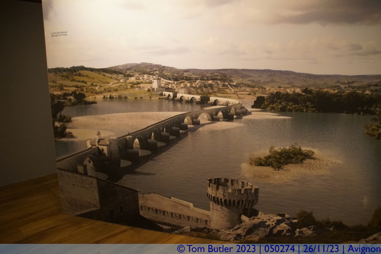 Photo ID: 050274, Rendering of what the bridge would have looked like, Avignon, France