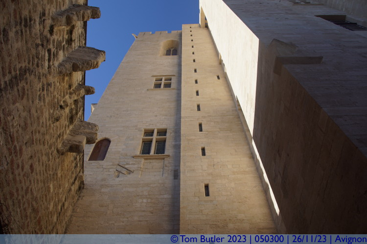Photo ID: 050300, Looking up the tower of the palace, Avignon, France
