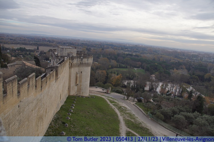 Photo ID: 050413, Looking along the ramparts, Villeneuve-ls-Avignon, France