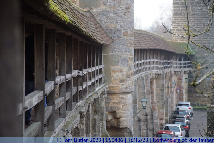Photo ID: 050486, The walls and walkway stretching into the distance, Rothenburg ob der Tauber, Germany