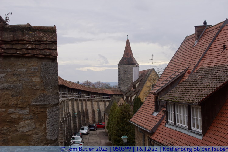 Photo ID: 050599, Looking along the walls, Rothenburg ob der Tauber, Germany