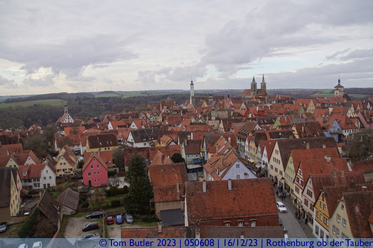 Photo ID: 050608, View towards the Rathaus and St Jacobs, Rothenburg ob der Tauber, Germany