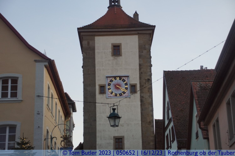 Photo ID: 050652, Clock on Siebersturm, Rothenburg ob der Tauber, Germany