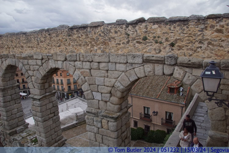 Photo ID: 051232, Looking at the top of the Aqueduct, Segovia, Spain