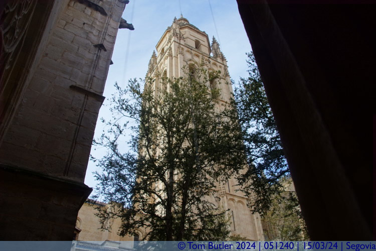 Photo ID: 051240, Cathedral tower from the cloister, Segovia, Spain
